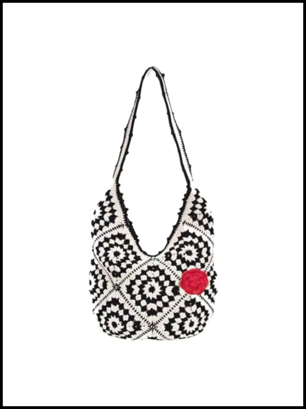 Handmade Crochet Hobo Tote Bag Boho Woven Summer Beach Purse